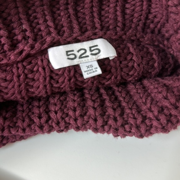 525 America Shaker‎ Turtleneck Sweater Burgundy Size XS - Picture 6 of 7